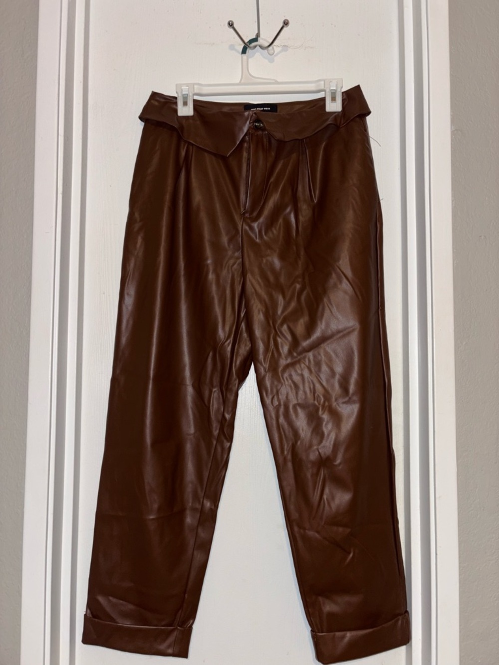Who What Wear Brown Faux Leather Women’s Pants